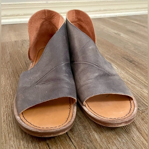 Free People Sandals Shoes Women’s US 7 Mont Blanc Leather Gray Brown Boho - Picture 8 of 15